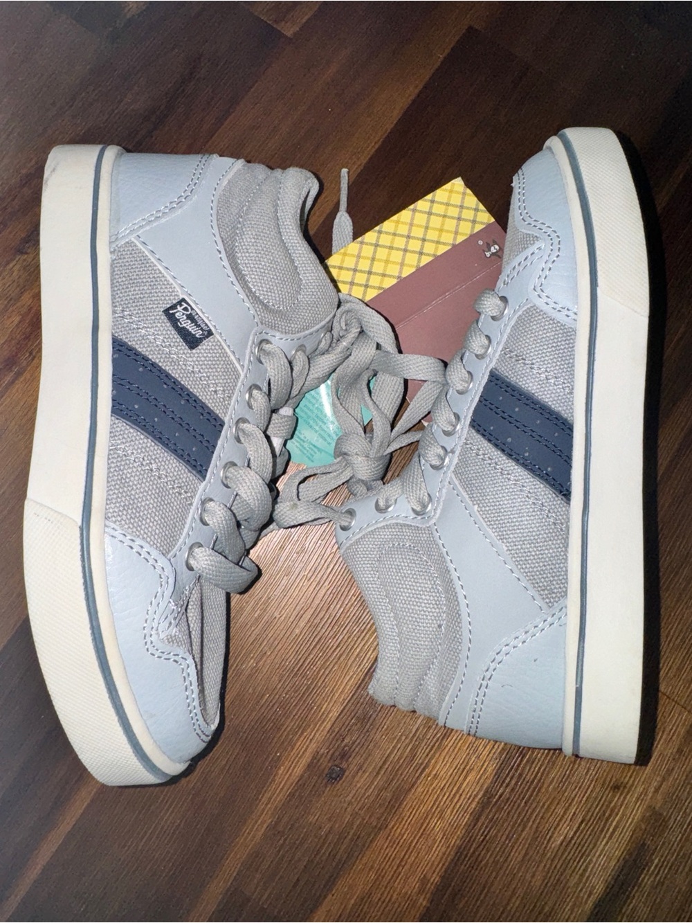 NWT Original Penguin Boys Gray Mid-Top Sneakers Size 13